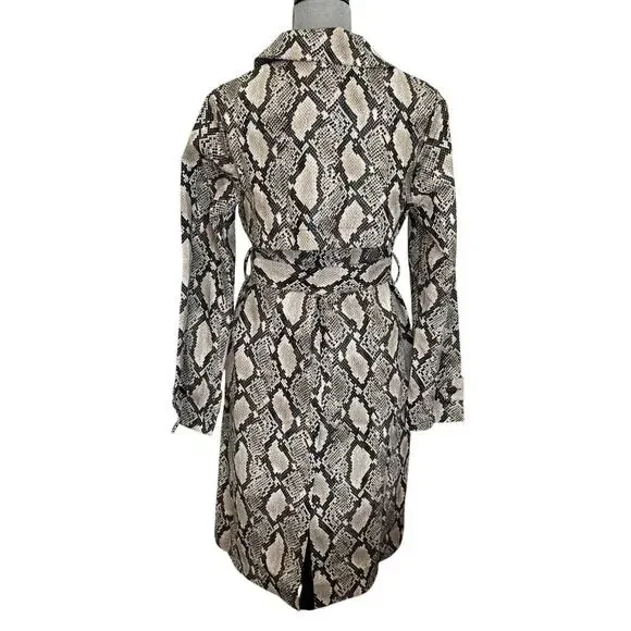 NWT Choosy Elizabeth Faux Snakeskin Coat Lined Belted Women's Sizes S - Picture 5 of 12